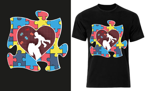 Autism Mom T-shirt Design: Graphics & Print Templates
