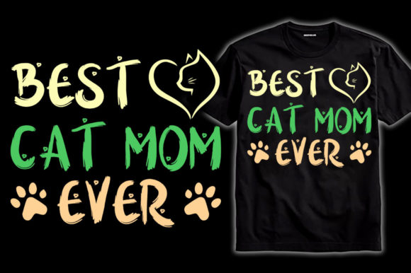 Cat Mom T-shirt Design: Graphics & Print Templates