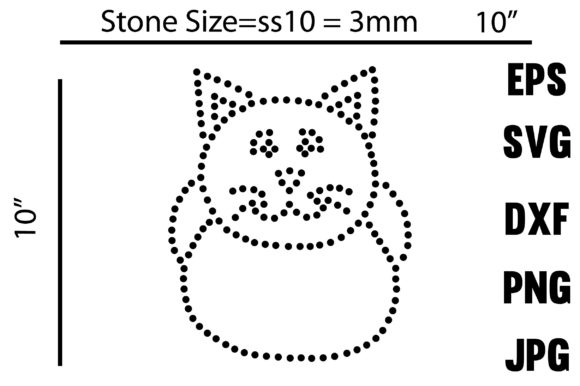 Cat Rhinestone Template: Graphics and Print Templates