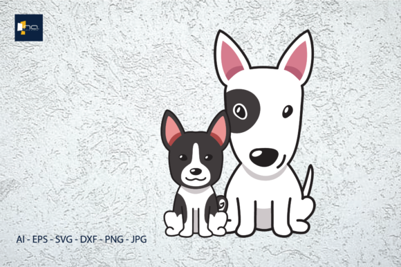 Doggies Mom Black White Graphics