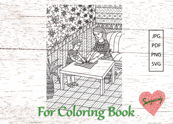 Mom Teach Son Discipline Coloring Book: Graphics for Coloring Pages Amp